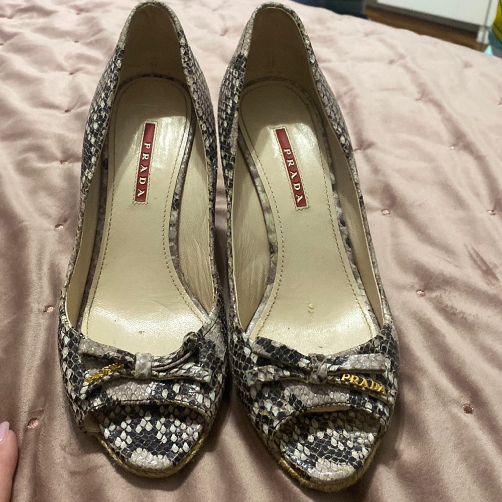 Prada Snakeskin wedges